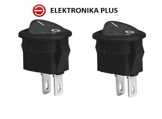PRZEŁĄCZNIK 250V 3A OKRĄGŁY MINI 2 PIN 15mm BISTABILNY CZARNY KCD