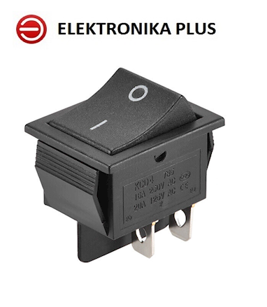 PRZEŁĄCZNIK CZARNY 230V 16A ON-OFF KCD4 BISTABILNY