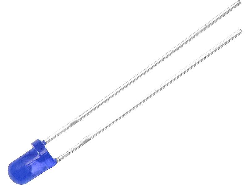10szt. DIODA LED 3mm NIEBIESKA MATOWA 3V