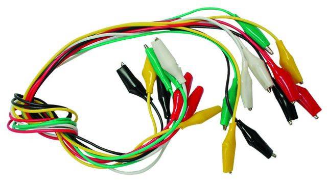 ZESTAW PRZEWODY 10 x KROKODYLEK - 10 x KROKODYLEK 25mm DŁUGOŚĆ PRZEWODU 50cm