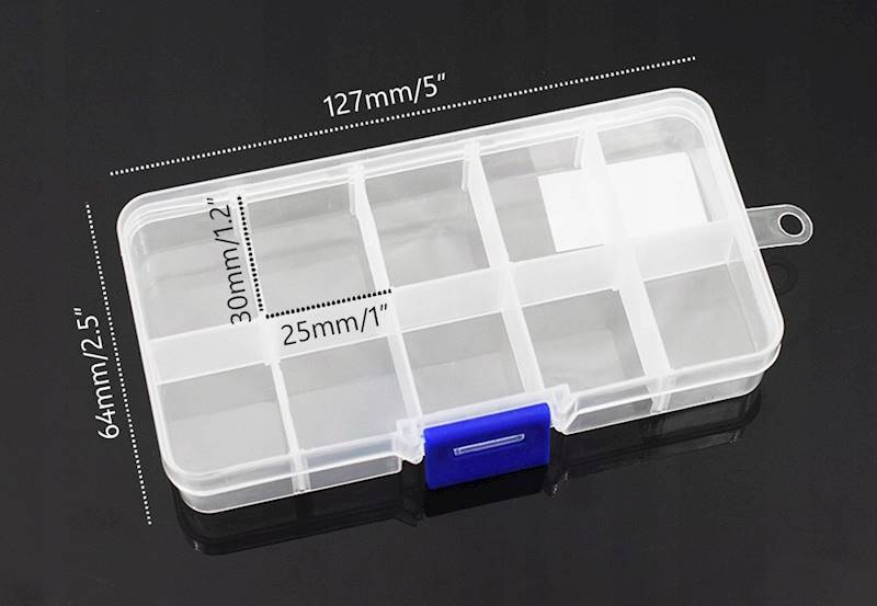 ORGANIZER POJEMNIK PLASTIKOWY BOX RFID  6 PRZEGRÓDEK 120x83x24mm