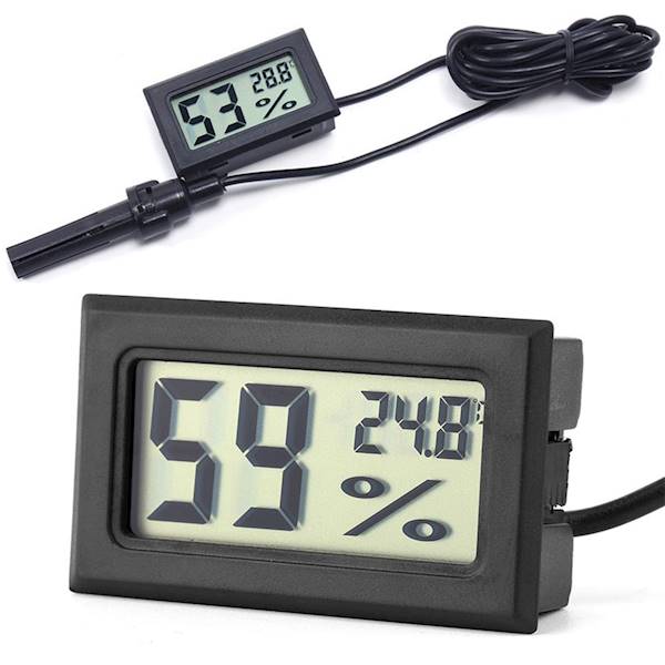 TERMOMETR HIGROMETR ELEKTRONICZNY CYFROWY LCD Z SONDĄ FY-12