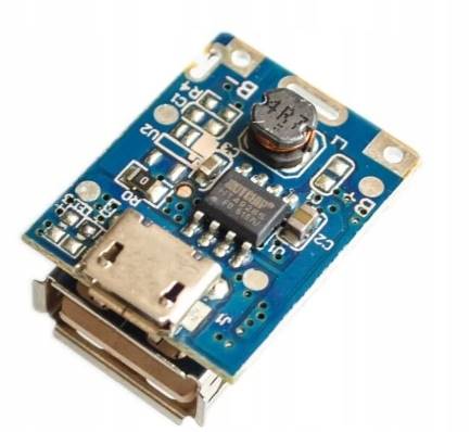 ŁADOWARKA OGNIW Li-ION Z PRZETWORNICĄ STEP UP 3,7-5,5V/5V 1A USB TYP C , USB PODWYŻSZAJĄCA 134N3P ARDUINO