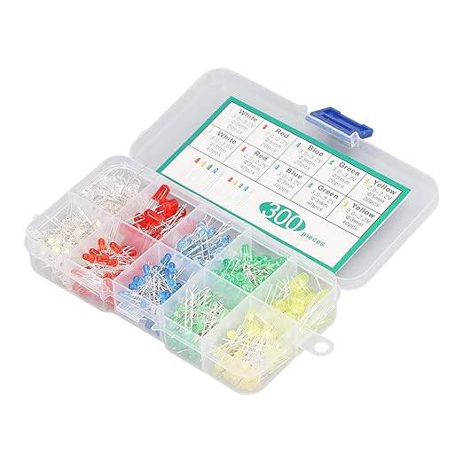 ZESTAW 300 SZTUK DIOD LED 3mm i 5 mm MATOWE + ORGANIZER / BOX