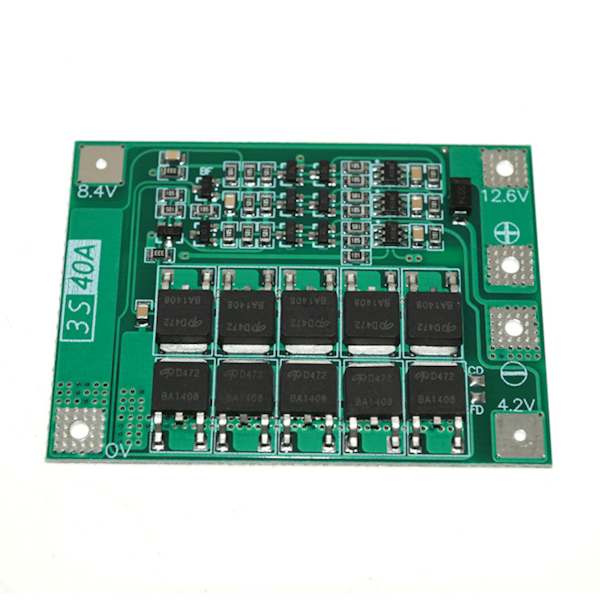 MODUŁ ŁADOWANIA BMS 3S - 12,6V - 40A - DO OGNIW 18650 Li-Ion ENHANCED