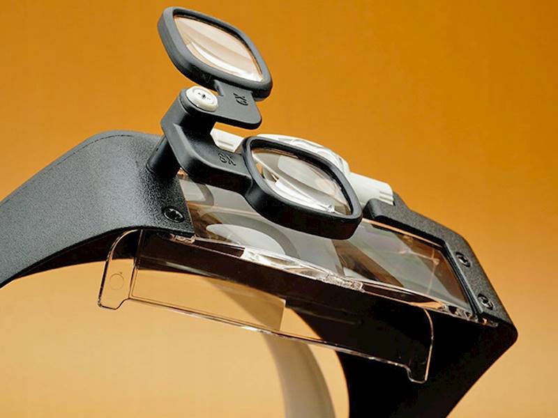 LUPA NA GŁOWĘ 2 LED OKULARY PRECYZYJNE SERWISOWE ZEGARMISTRZOWSKIE 1.5x 17x DO PRACY PRECYZYJNYCH