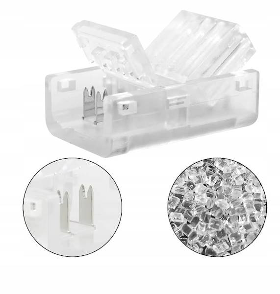 ZŁĄCZKA PROSTA DO TAŚM COB LED 8MM ŁĄCZNIK PROSTY SZYBKI MONTAŻ KLIKANA