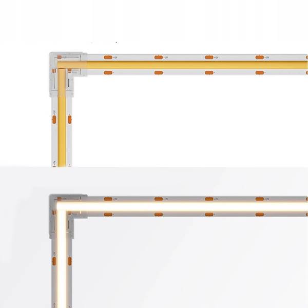 ZŁĄCZKA KĄTOWA DO TAŚM COB LED 8MM ŁĄCZNIK KĄTOWY SZYBKI MONTAŻ KLIKANA