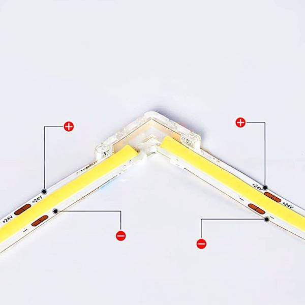 ZŁĄCZKA KĄTOWA DO TAŚM COB LED 8MM ŁĄCZNIK KĄTOWY SZYBKI MONTAŻ KLIKANA