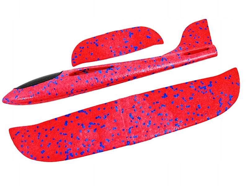SAMOLOT STYROPIANOWY SZYBOWIEC RZUTKA DUŻY Z STYROPIANU 47cm CZERWONY
