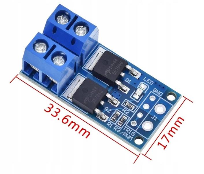 Moduł MOSFET PWM 36V 400W 15A
