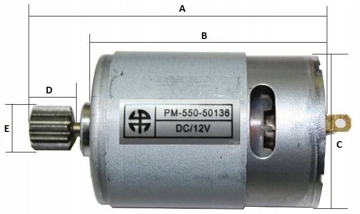 SILNIK SILNICZEK 555-C 12V 120W 20000RPM