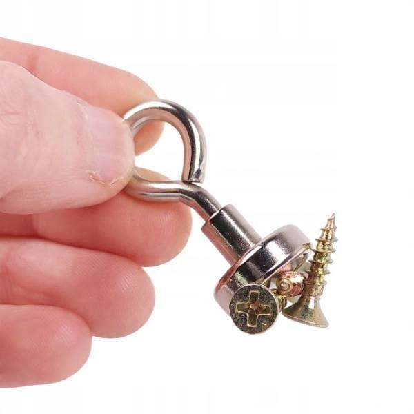 NEODYMOWY MAGNES Z HACZYKIEM - 16X34MM - WIESZAK MOCNY 3,5kg