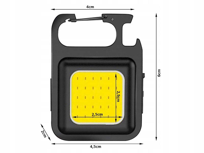 LAMPKA BRELOK LED COB MAGNES LATARKA USB OTWIERACZ