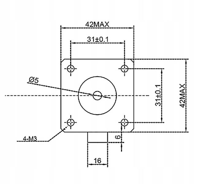SILNIK KROKOWY NEMA17 17HS3401 Z KABLEM DUPONT 4 PIN