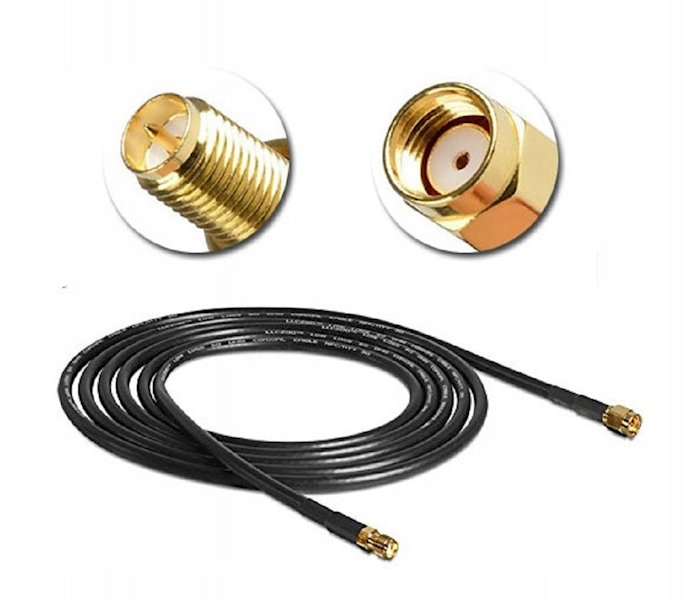 PRZEDŁUŻACZ RP-SMA ANTEN WiFi LTE GSM KABEL 2m