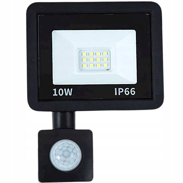 HALOGEN NAŚWIETLACZ REFLEKTOR LED 10W 6000K Z CZUJNIK RUCHU ZMIERZCHU IP66