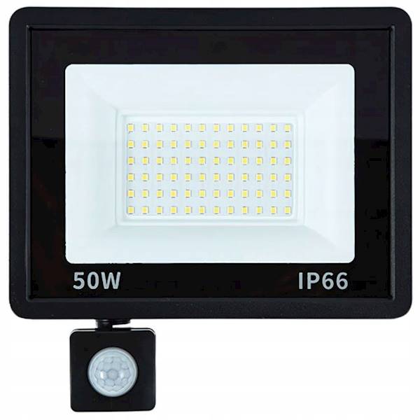 HALOGEN NAŚWIETLACZ REFLEKTOR LED 50W 6000K Z CZUJNIK RUCHU ZMIERZCHU IP66