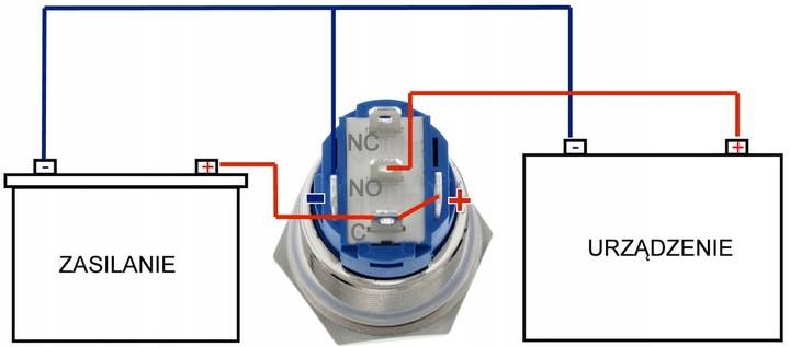 PRZYCISK PRZEŁĄCZNIK WANDALOODPORNY MONOSTABILNY 12-24V 19MM BIAŁY LED