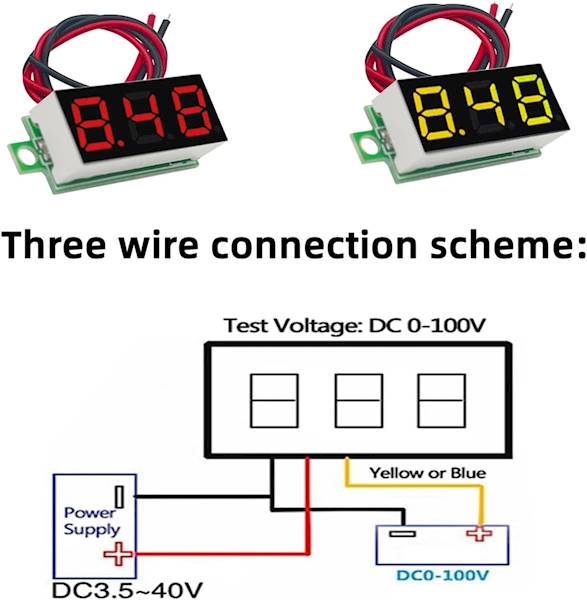 WOLTOMIERZ LED 0-100V 0.28" CZERWONY