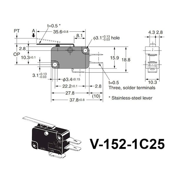 Wyłącznik krańcowy mini WK812 V-152-1C25