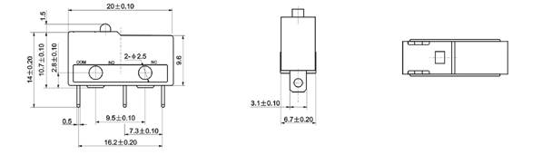 PRZEŁĄCZNIK WYŁĄCZNIK KRAŃCOWY MIKROPRZEŁĄCZNIK 5A 250V SS-5