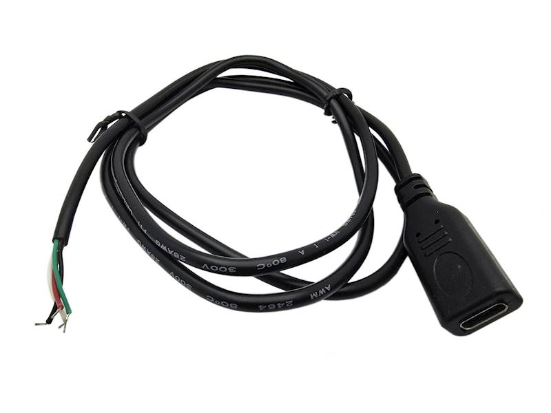 GNIAZDO USB TYP C Z PRZEWODEM 1 METR 4 PIN