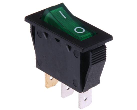 PRZEŁĄCZNIK ZIELONY 20A 12V 3 PIN 35x14mm