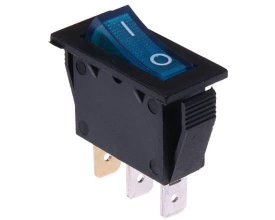 PRZEŁĄCZNIK NIEBIESKI 20A 12V 3 PIN 35x14mm