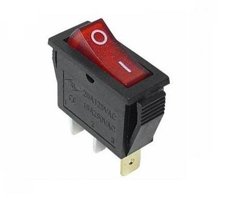 PRZEŁĄCZNIK CZERWONY 20A 12V 3 PIN 35x14mm