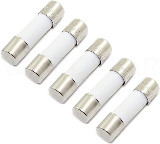 5szt. BEZPIECZNIK CERAMICZNY SZYBKI 6A 5x20mm 
