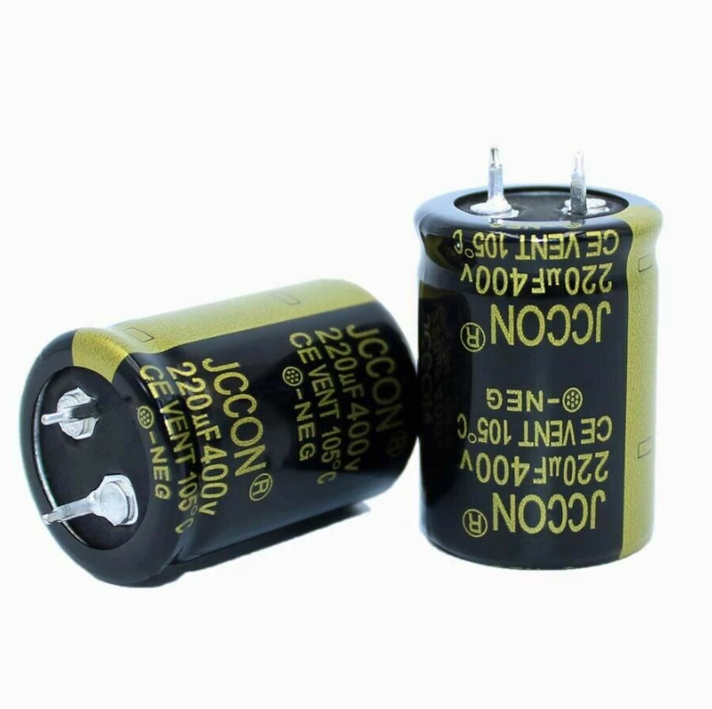 KONDENSATOR 220UF 400V Ø25x35mm 10% SNAP-IN JCCON LOW ESR AUDIO ELEKTROLITYCZNY