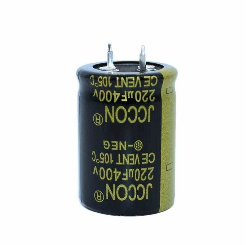 KONDENSATOR 220UF 400V Ø25x35mm 10% SNAP-IN JCCON LOW ESR AUDIO ELEKTROLITYCZNY