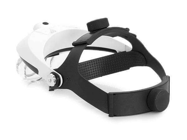 PROFESJONALNA LUPA NAGŁOWNA Z PODŚWIETLENIEM 2 LED SOCZEWKI NA GŁOWĘ ORAZ Z WYMIENNYMI SOCZEWKAMI 1x 1,5x 2x 2,5x 3,5x