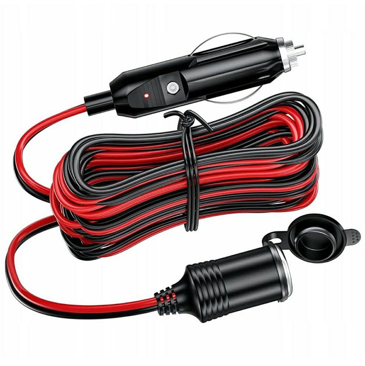 PRZEDŁUŻACZ PRZEDŁUŻKA GNIAZDA ZAPALNICZKI AUTA 12V KABEL PRZEWÓD 2m