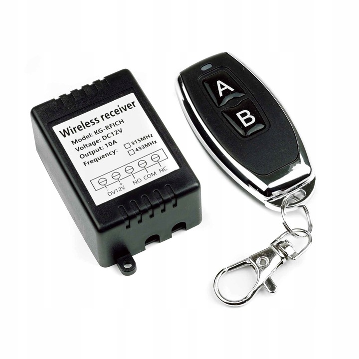 MODUŁ PRZEKAŹNIK Z PILOTEM 433MHz W OBUDOWIE 12V