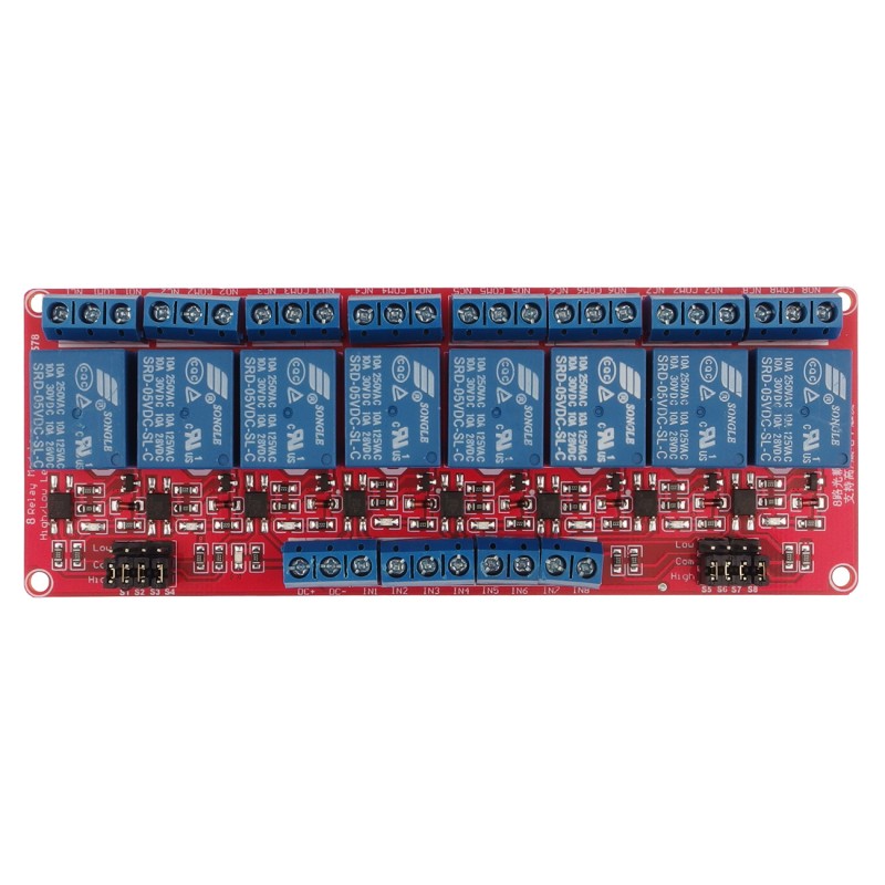 MODUŁ PRZEKAŹNIKA 8 KANAŁÓW Z OPTOIZOLACJĄ 5V 10A L/H ARDUINO