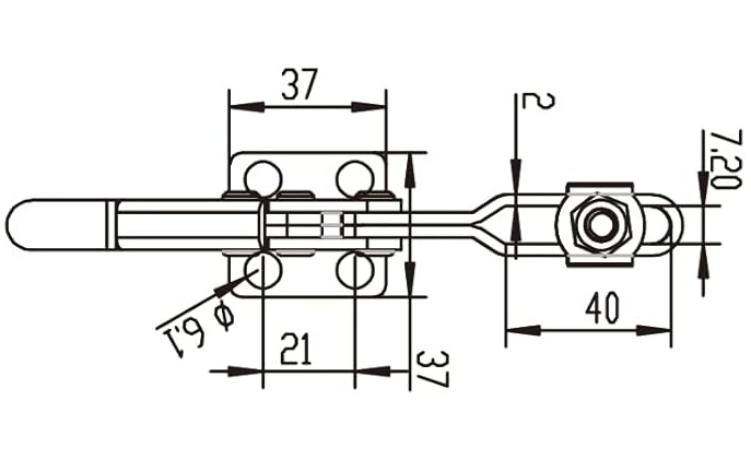 KOMPLET ŚCISK SZYBKOMOCUJĄCY GH-201B - 100KG - U-BAR