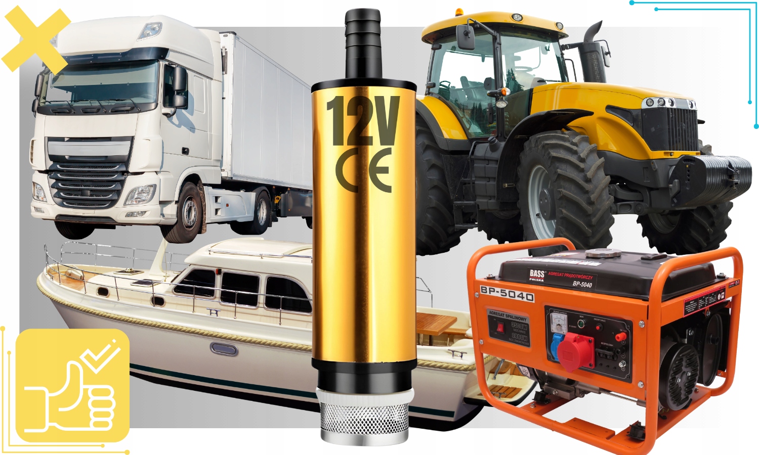 DUŻA POMPKA POMPA DO SPUSZCZANIA PALIWA ROPY OLEJU WODY ELEKTRYCZNA 12V