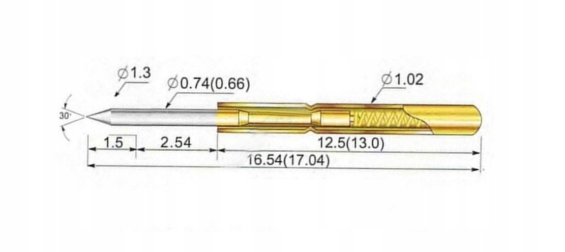 10szt. POGO PIN P75-B1 IGŁA DO TESTOWANIA 1.02mm