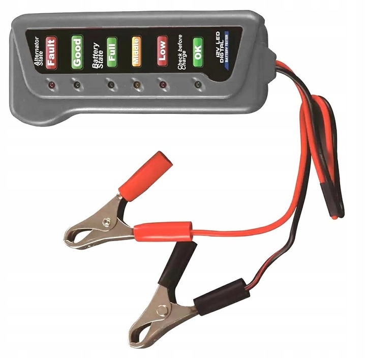 SAMOCHODOWY TESTER MIERNIK NAŁADOWANIA AKUMULATORA AUTA 12V ALTERNATORA