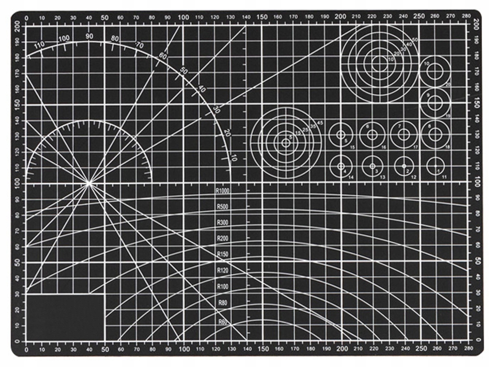 MATA MODELARSKA A4 220x300MM SAMO-NAPRAWCZA DO PRECYZYJNEGO CIĘCIA CZARNA DWUSTRONNA