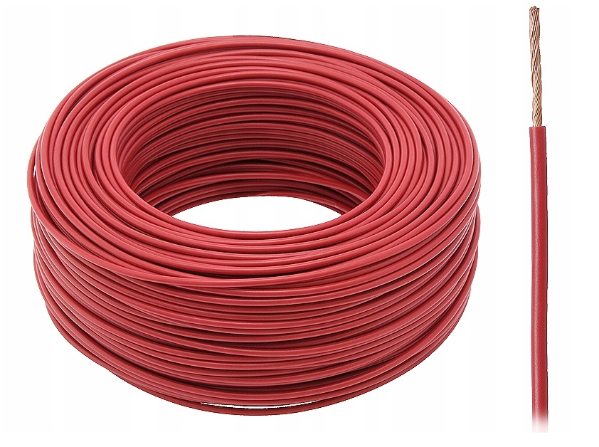 PRZEWÓD LGY 1x1mm CZERWONY 5 METRÓW