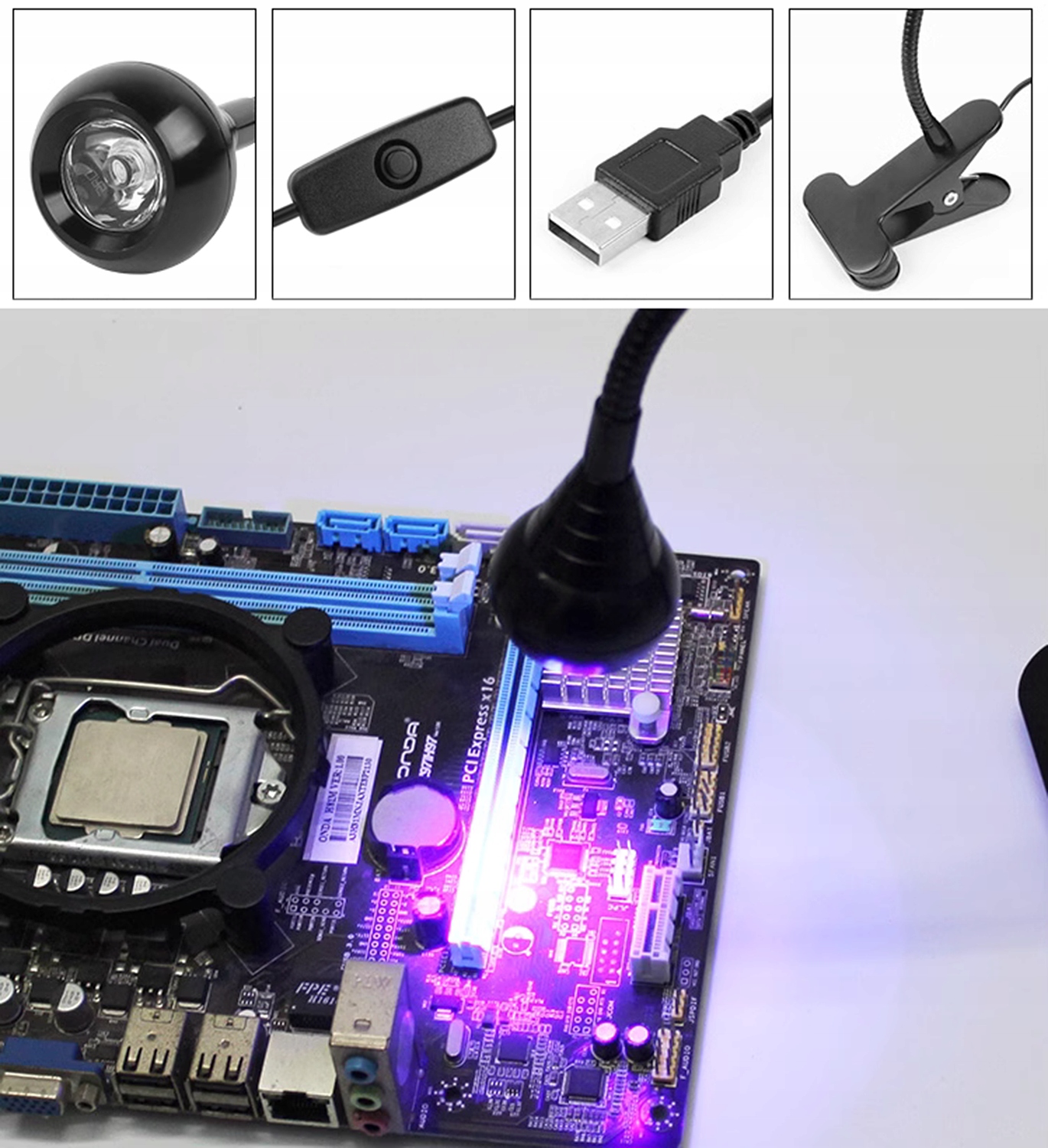 LAMPKA ULTRAFIOLETOWA USB DO ULTWARDZANIA LAKIERÓW, ŻELI, KLEI, ŻYWIC