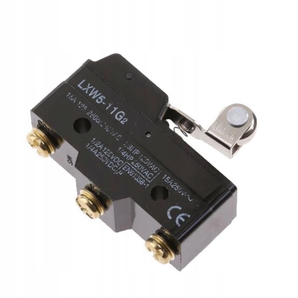 PRZEŁĄCZNIK Wyłącznik Krańcowy 15A 380VAC LXW5-11G2 z Dźwignią 40mm Krańcówka z Rolką