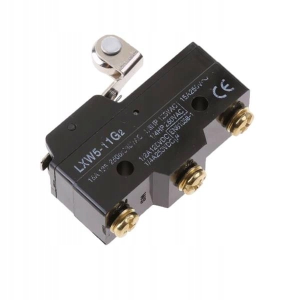 PRZEŁĄCZNIK Wyłącznik Krańcowy 15A 380VAC LXW5-11G2 z Dźwignią 40mm Krańcówka z Rolką