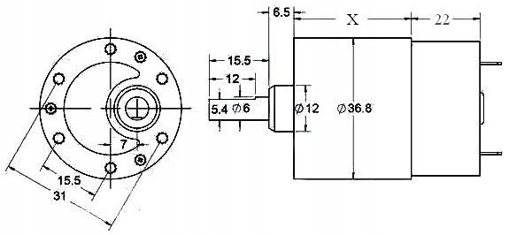 Silnik MT90 z Przekładnią 12V 107obr/min DC do Napędów Robotyki Mechanizmów