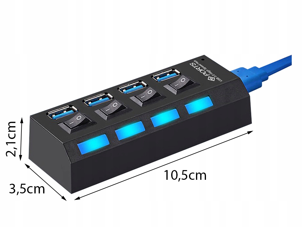 ROZGAŁĘŹNIK ROZDZIELACZ PORTÓW HUB USB 4X USB 3.0