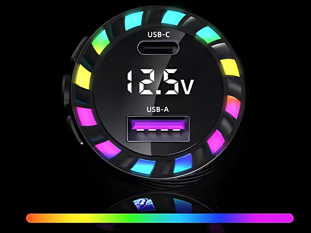 ŁADOWARKA SAMOCHODOWA USB C 14W I USB A 15W DO GNIAZDA ZAPALNICZKI SZYBKA