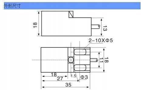 CZUJNIK INDUKCYJNY ZBLIŻENIOWY PNP NO 4 MM 6–36 VDC SN04-P PROSTOKĄTNY 1 METR